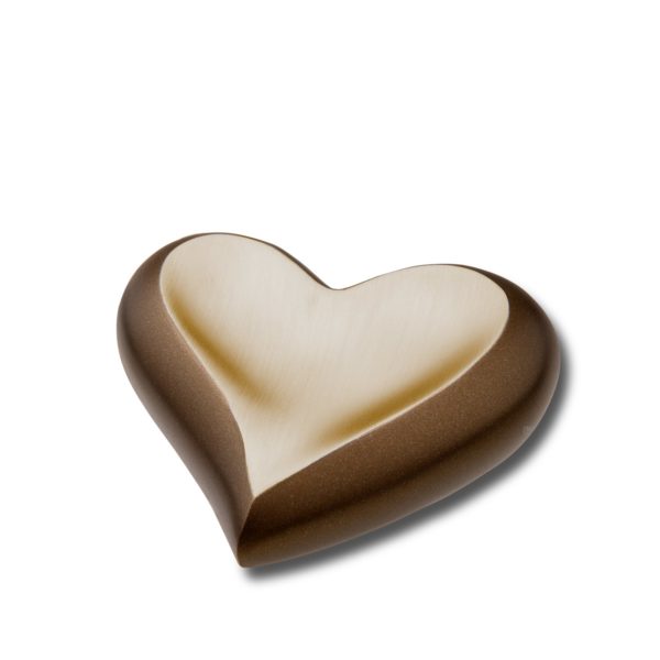 K613 Heart Keepsake Urn Auburn & Bru Gold