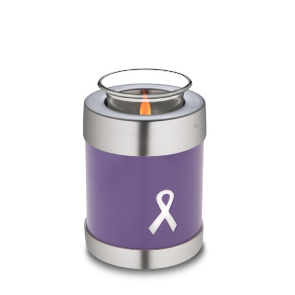 T901 Awareness™ Tealight Urn Purple & Bru Pewter