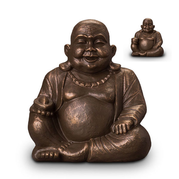 UGK 042 A Keramische urn brons Boeddha